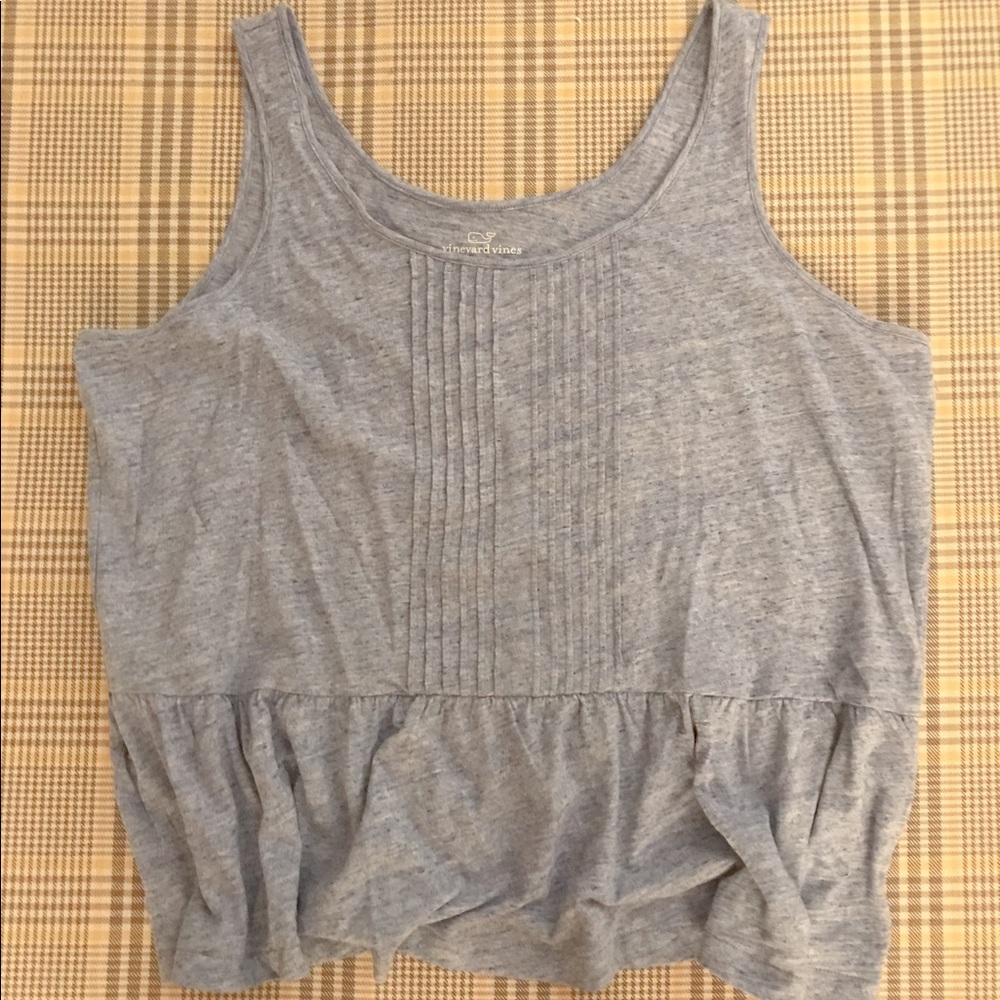XL Vineyard Vines blue ruffle tank top